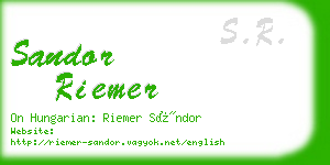 sandor riemer business card